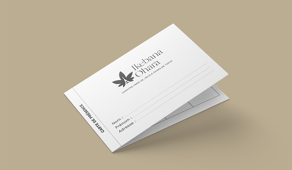 ikebana ohara carte de présence